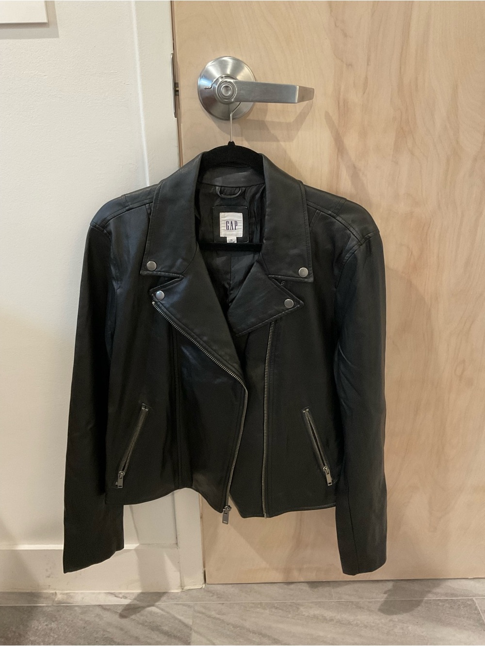 Gap Faux Leather Moto Jacket Size XL